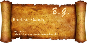 Bartko Gunda névjegykártya