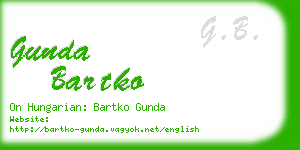 gunda bartko business card